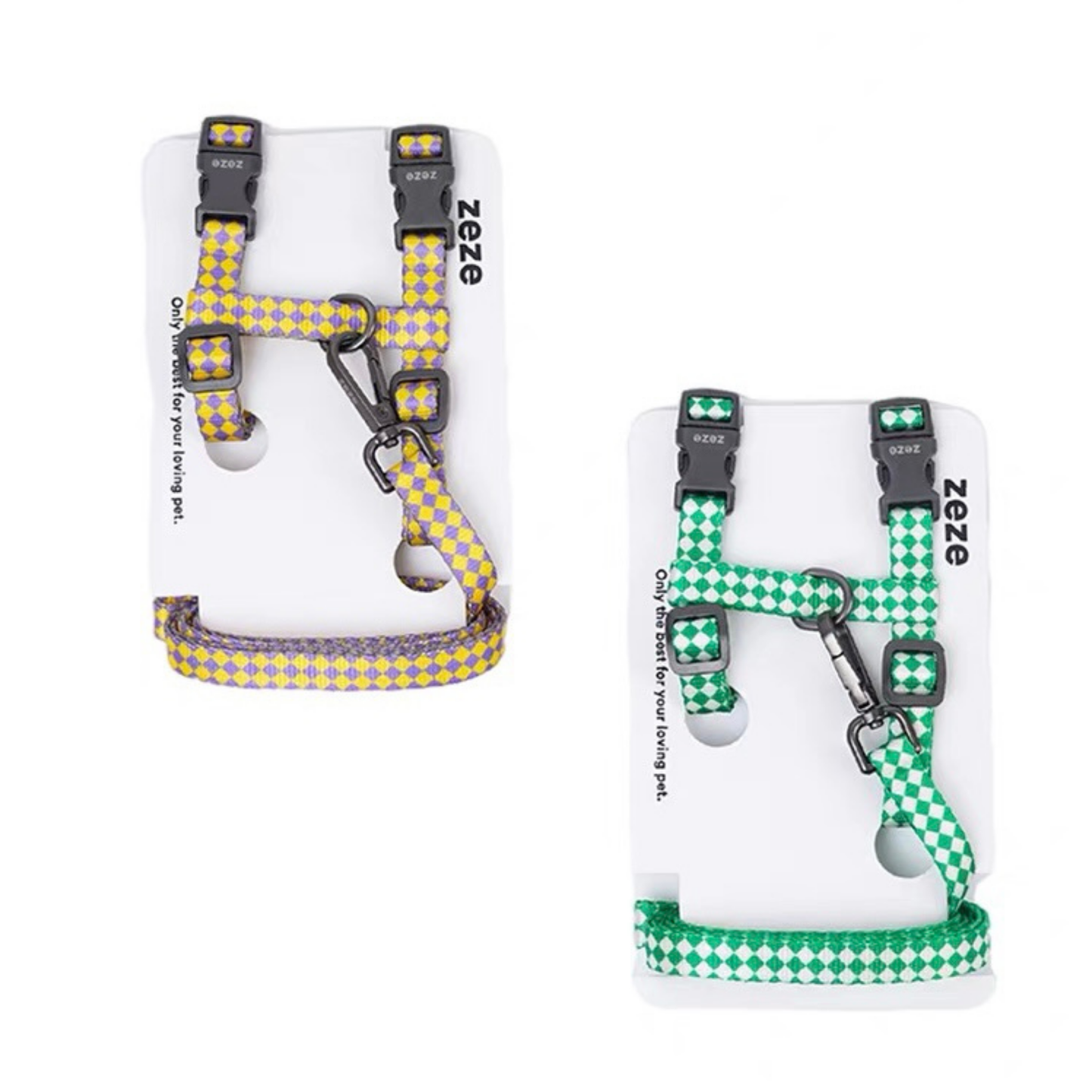 zeze Plaid Cat Harness & Leash Set-Fussy Cat