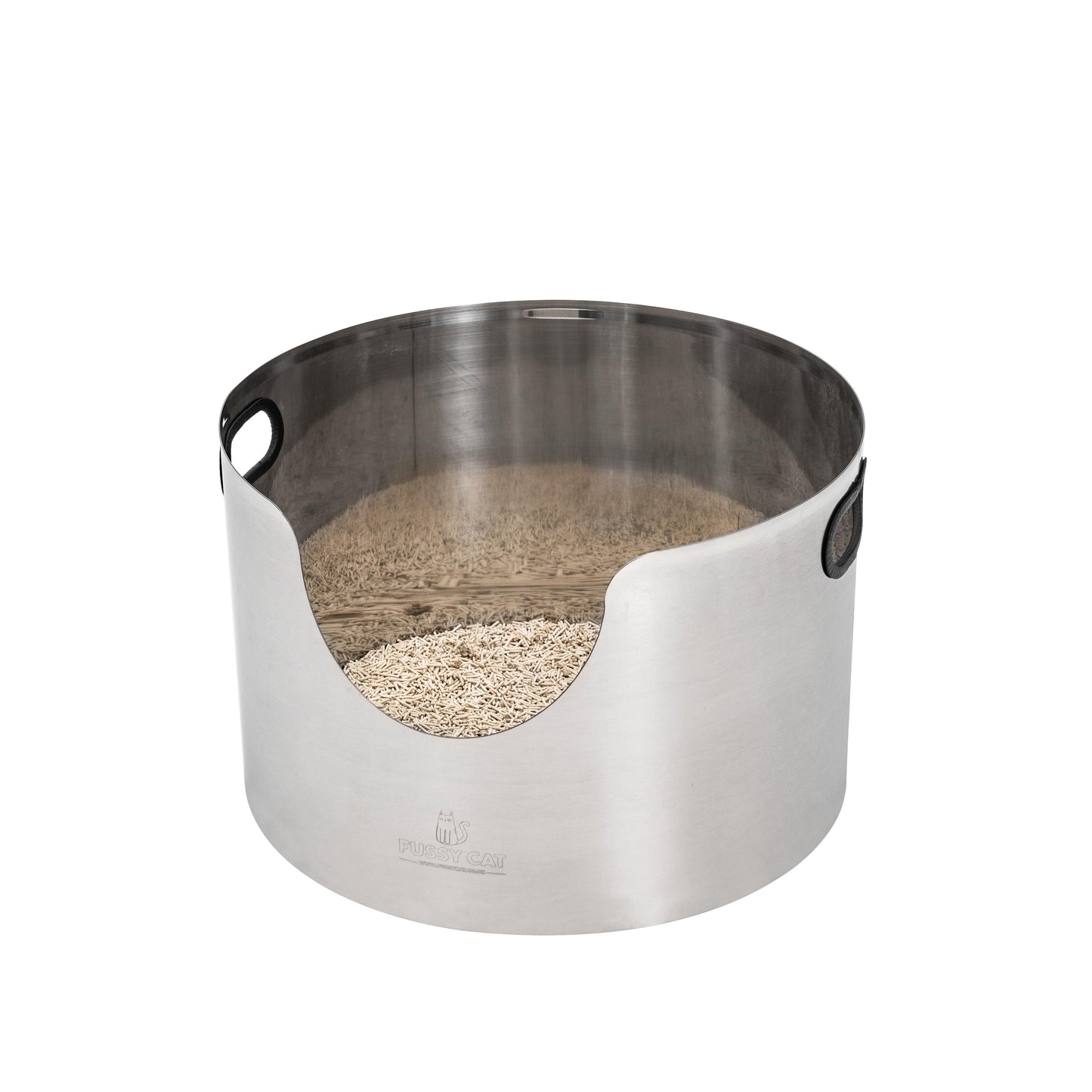 Fussy Cat Round Stainless Steel Litter Box for Bengal Cat