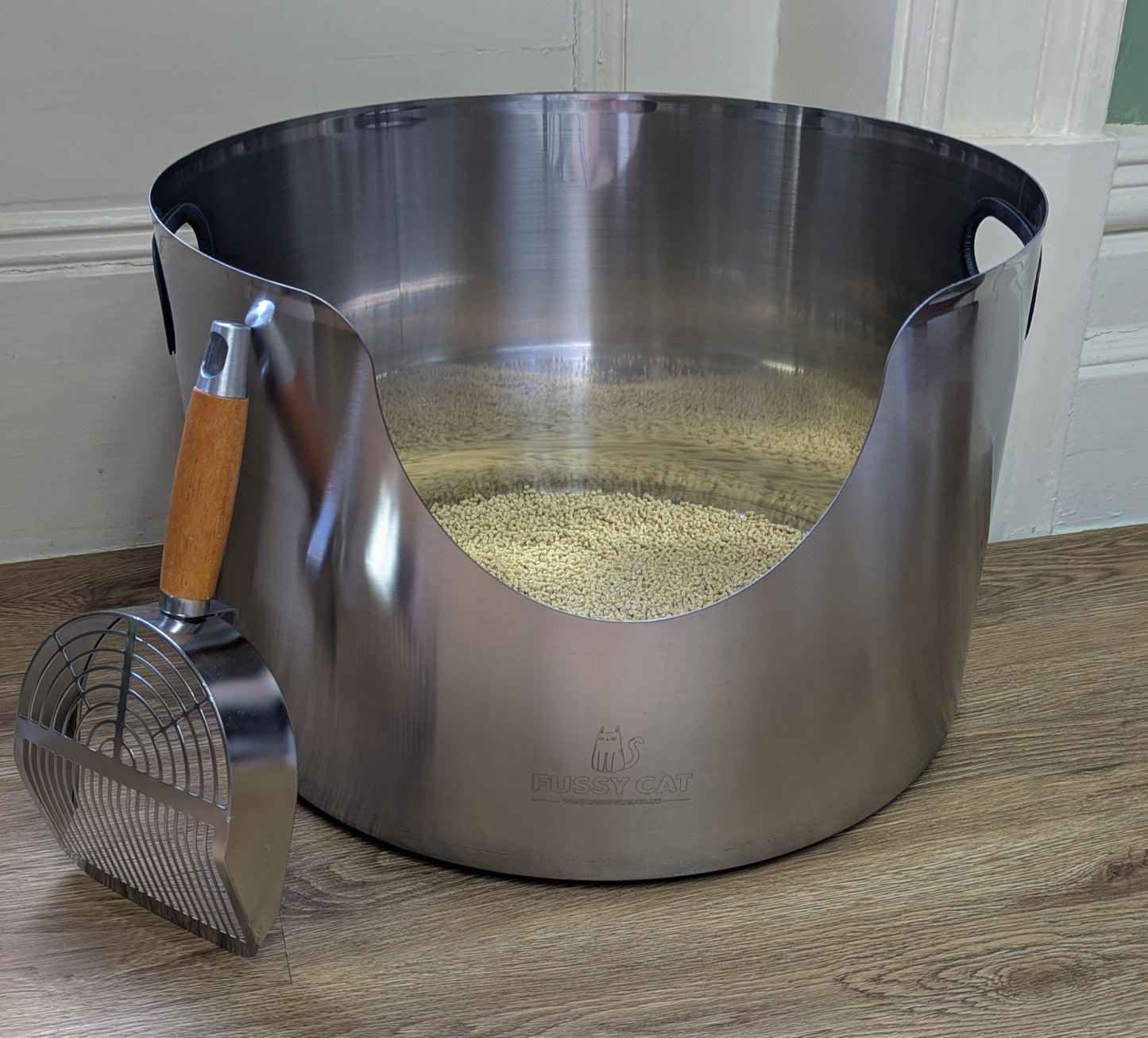 Fussy Cat Round Stainless Steel Litter Box