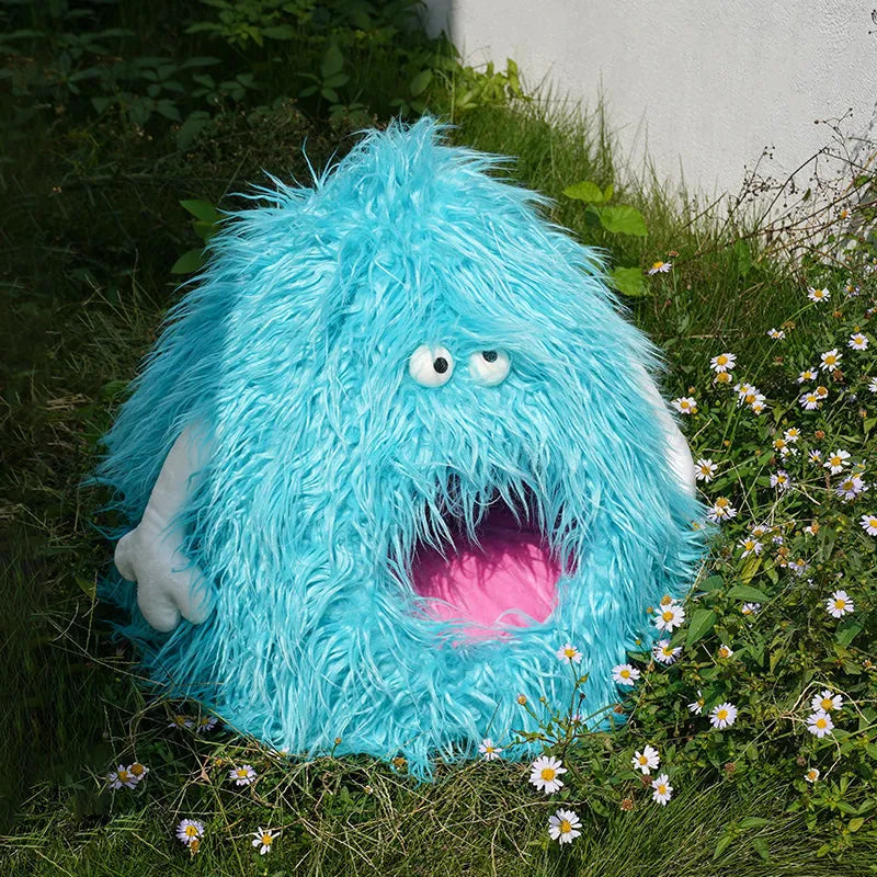 ZEZE Blue Monster Cat Bed – Plush Enclosed Hideaway with Cosy Cushion-Fussy Cat