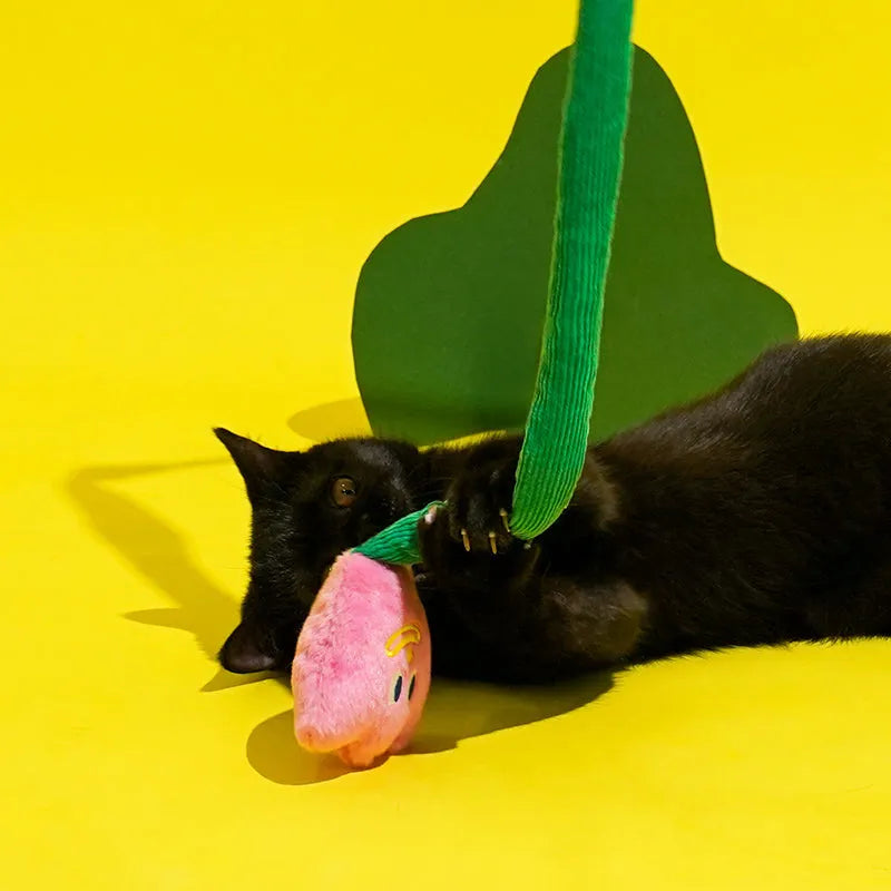 ZEZE Tulip Cat Teaser Wand – Crinkle Flower Toy with Catnip, 123cm