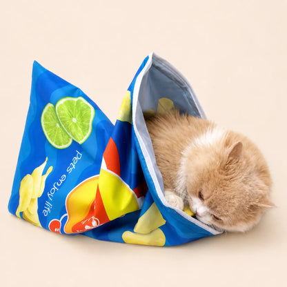 Interactive Cat Tunnel Drill Bag Toy – Collapsible Crinkle Sleeping Bag for Cats-Fussy Cat