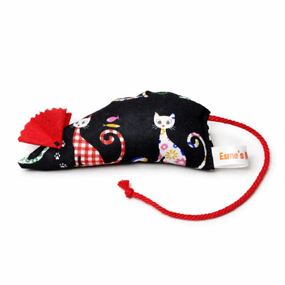 Handmade Organic Catnip Mouse Toy – 100% Natural Cat Toy with Rope Tail – Interactive Kitten & Cat Play Toy-Fussy Cat
