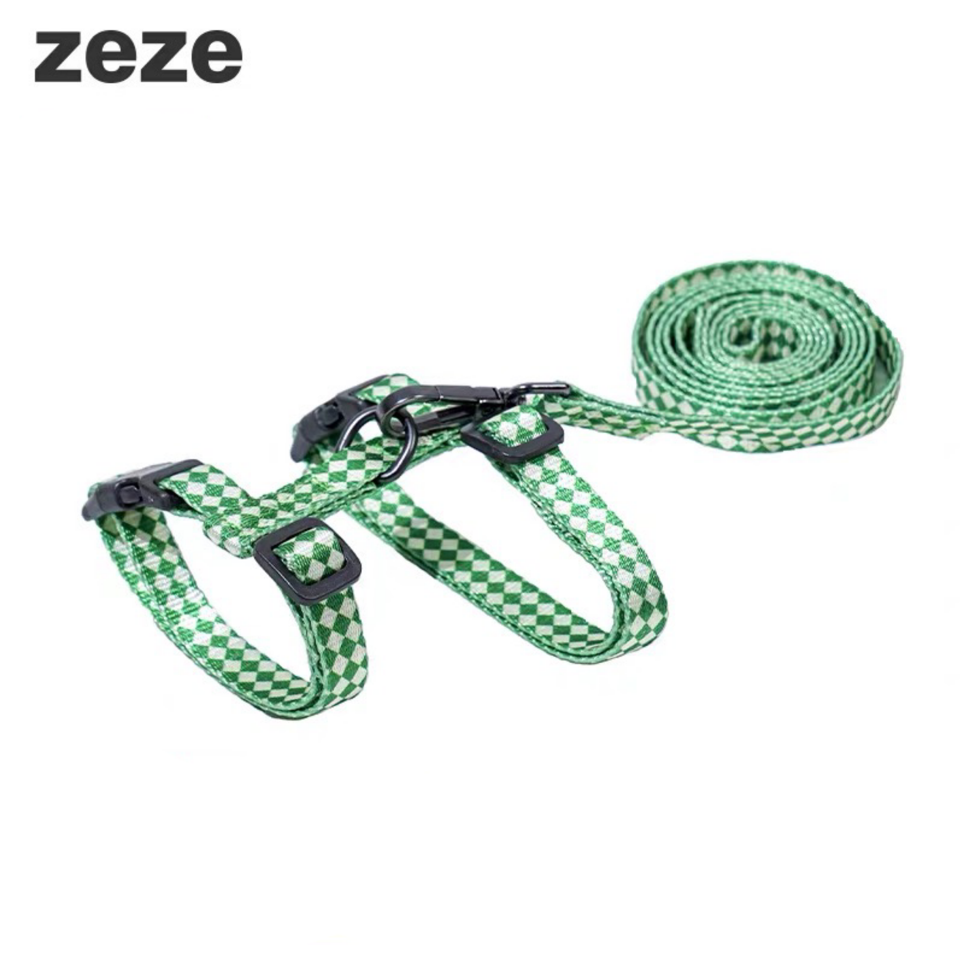 zeze Plaid Cat Harness & Leash Set-Fussy Cat