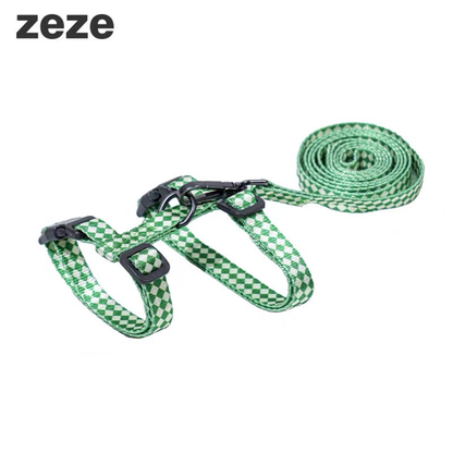 zeze Plaid Cat Harness & Leash Set-Fussy Cat