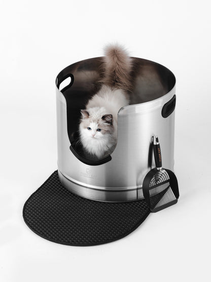 Fussy Cat - The Tall Litter Box, 64 Litres. With Litter Mat & Scoop.