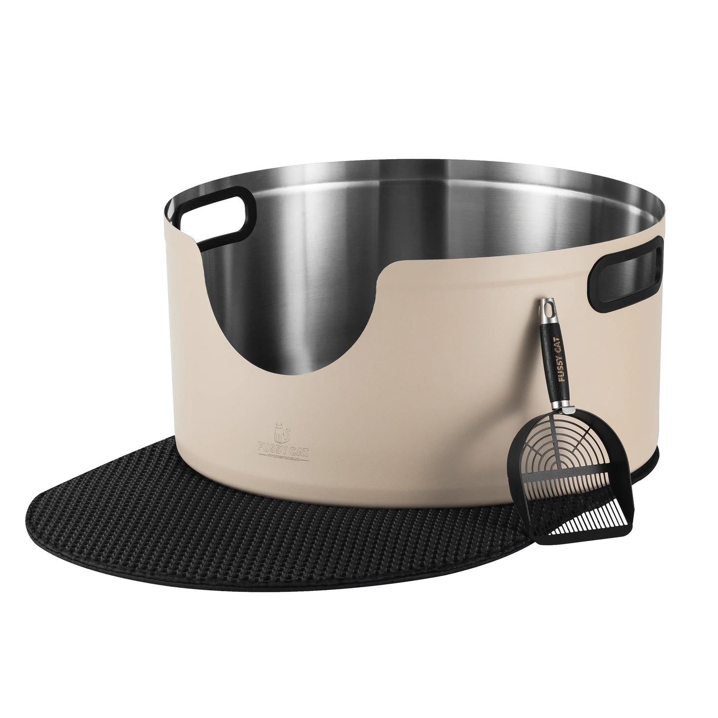 Fussy Cat XXL Stainless Steel Round Cat Litter Box