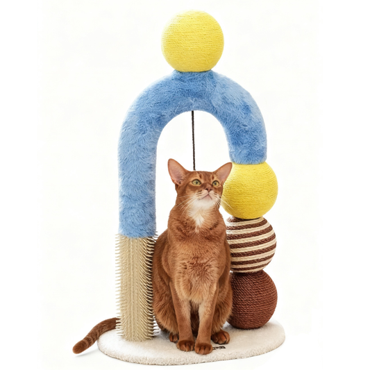 zeze Cat Arch Tree with Balls and Grooming Pole-Fussy Cat