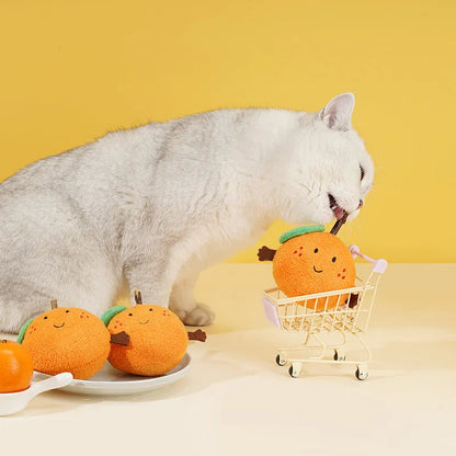 zeze Lucky Orange Cat Toy — Plush Orange with Silvervine Stick, Catnip & Valerian