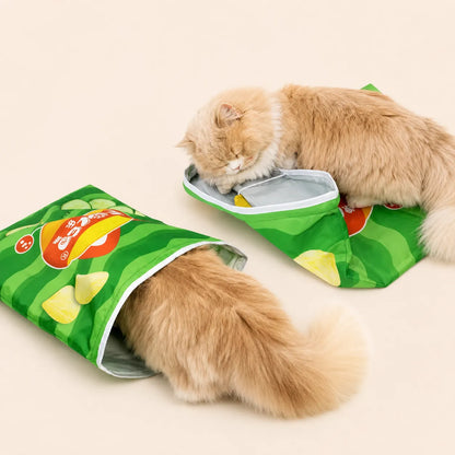 Interactive Cat Tunnel Drill Bag Toy – Collapsible Crinkle Sleeping Bag for Cats-Fussy Cat