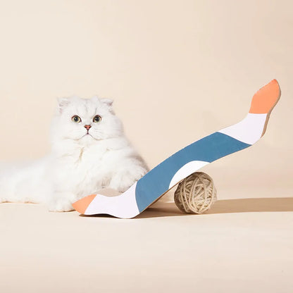 ZEZE Wave Cat Scratcher – Corrugated Cardboard Scratching Board, 44cm