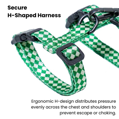 zeze Plaid Cat Harness & Leash Set-Fussy Cat