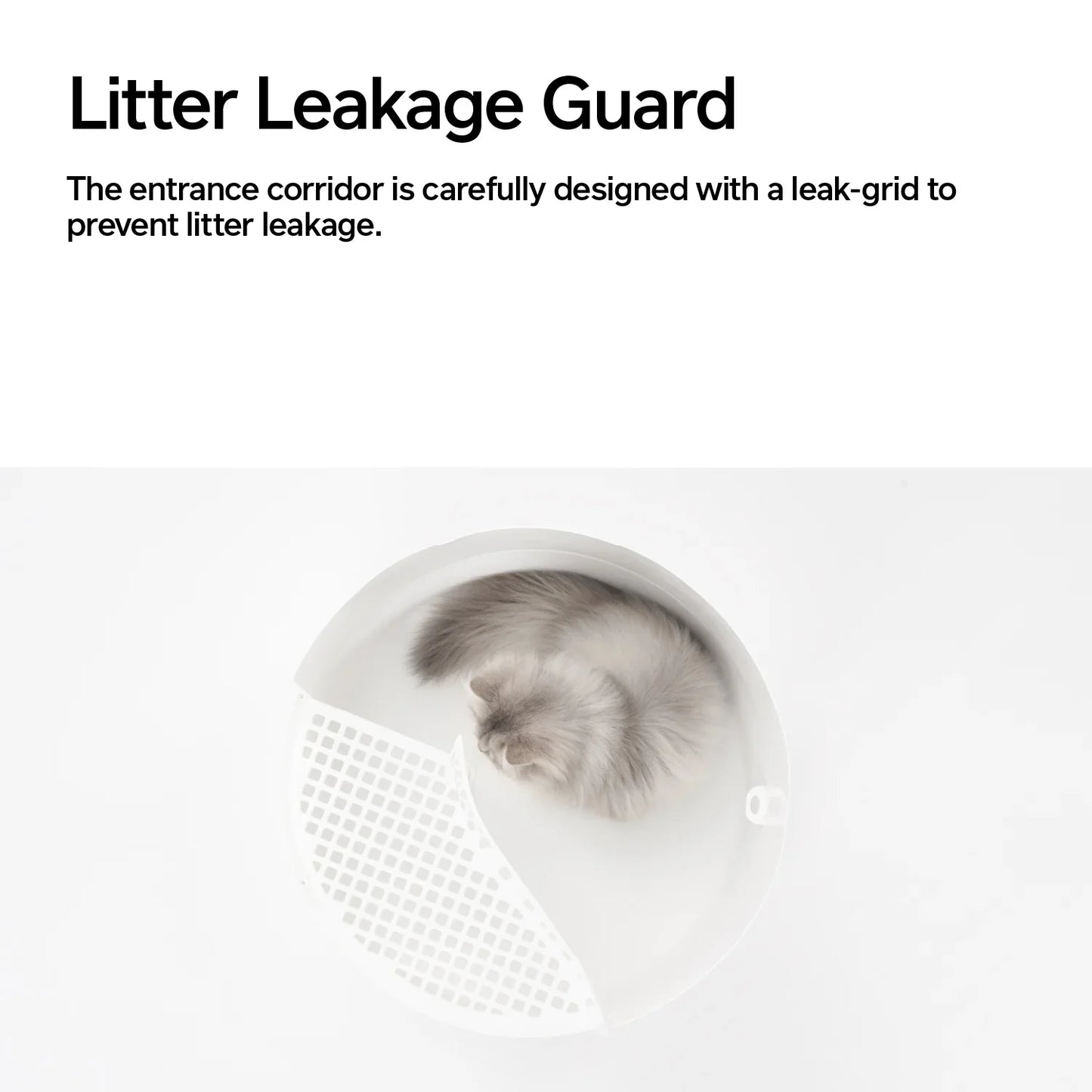 pidam Snow Domm Cat Litter Box with litter leakage guard and dog proof design