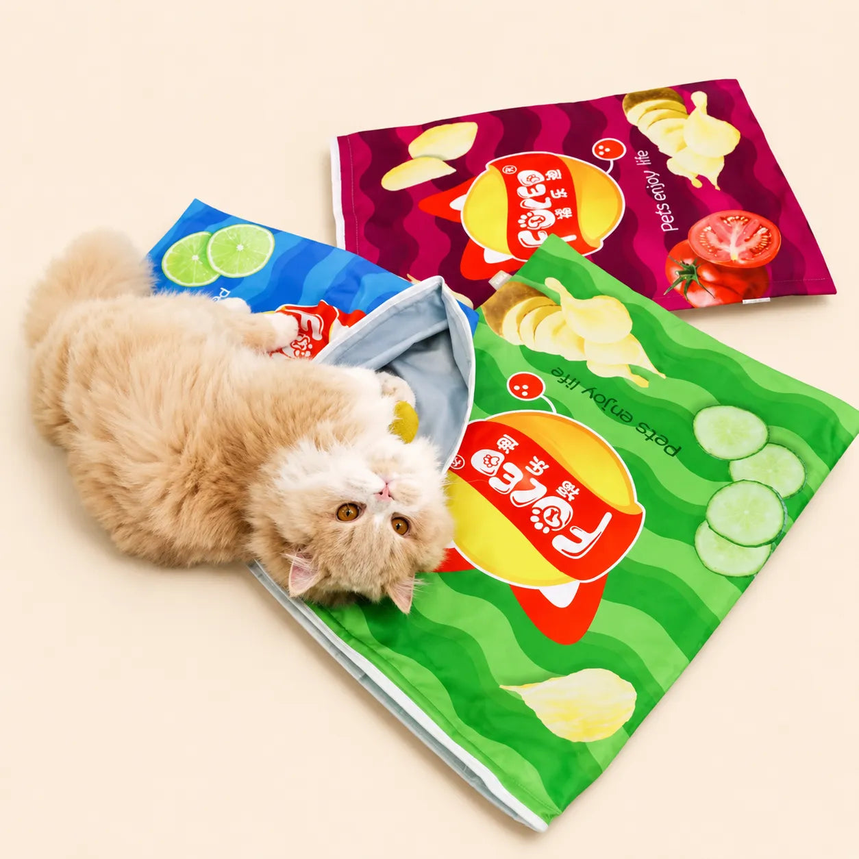 Interactive Cat Tunnel Drill Bag Toy – Collapsible Crinkle Sleeping Bag for Cats-Fussy Cat
