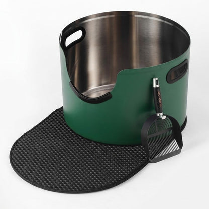 Fussy Cat - The Forest Green Litter Box, 48 Litres. With Litter Mat & Scoop.