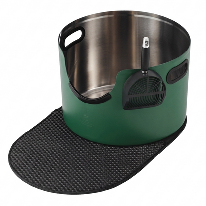 Fussy Cat - The Forest Green Litter Box, 48 Litres. With Litter Mat & Scoop.