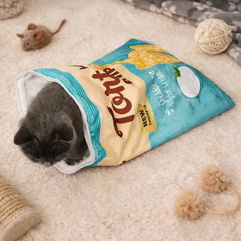 Gourmet Pattern Designs Cat Tunnel Toy – Collapsible Crinkly Interactive Cat Play Bag (50cm x 39cm)-Fussy Cat
