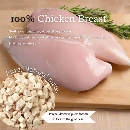 Cluck & Crunch - 100% Freeze-Dried Chicken Treats, 50g pack-Fussy Cat