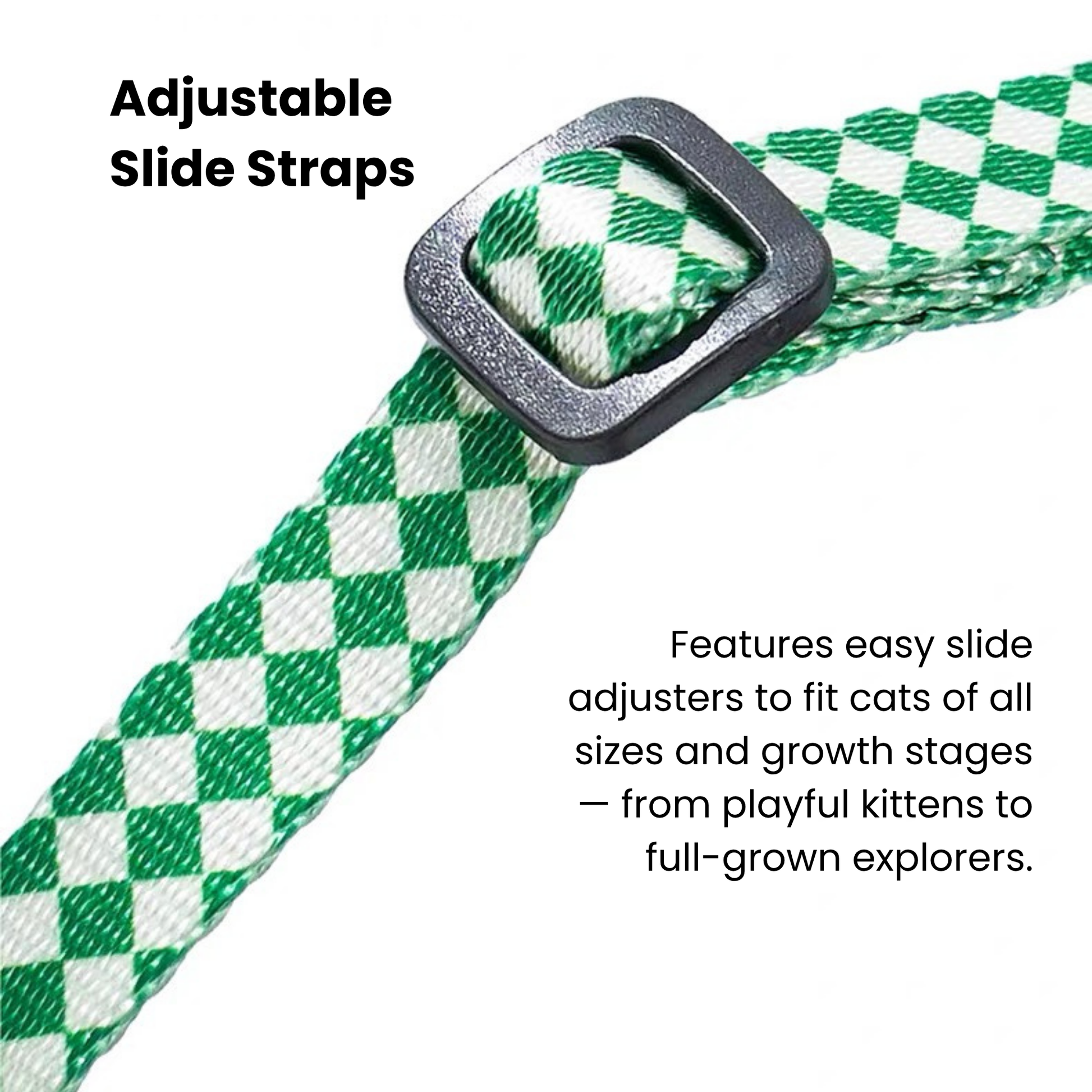 zeze Plaid Cat Harness & Leash Set-Fussy Cat