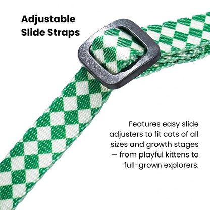 zeze Plaid Cat Harness & Leash Set-Fussy Cat