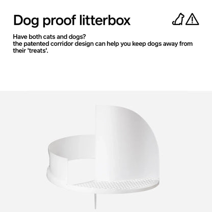 pidam Snow Domm Cat Litter Box with litter leakage guard and dog proof design