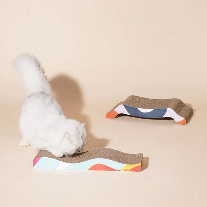ZEZE Wave Cat Scratcher – Corrugated Cardboard Scratching Board, 44cm