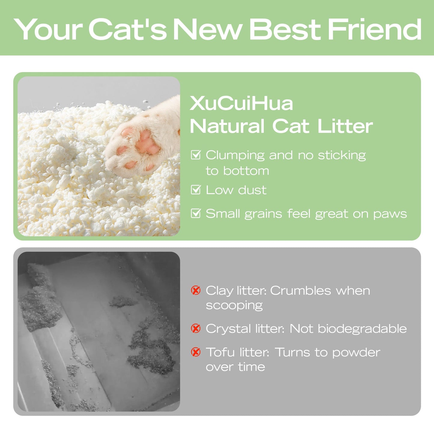 Xu Cuihua Cassava Cat Litter (Green Tea Scented)-Fussy Cat