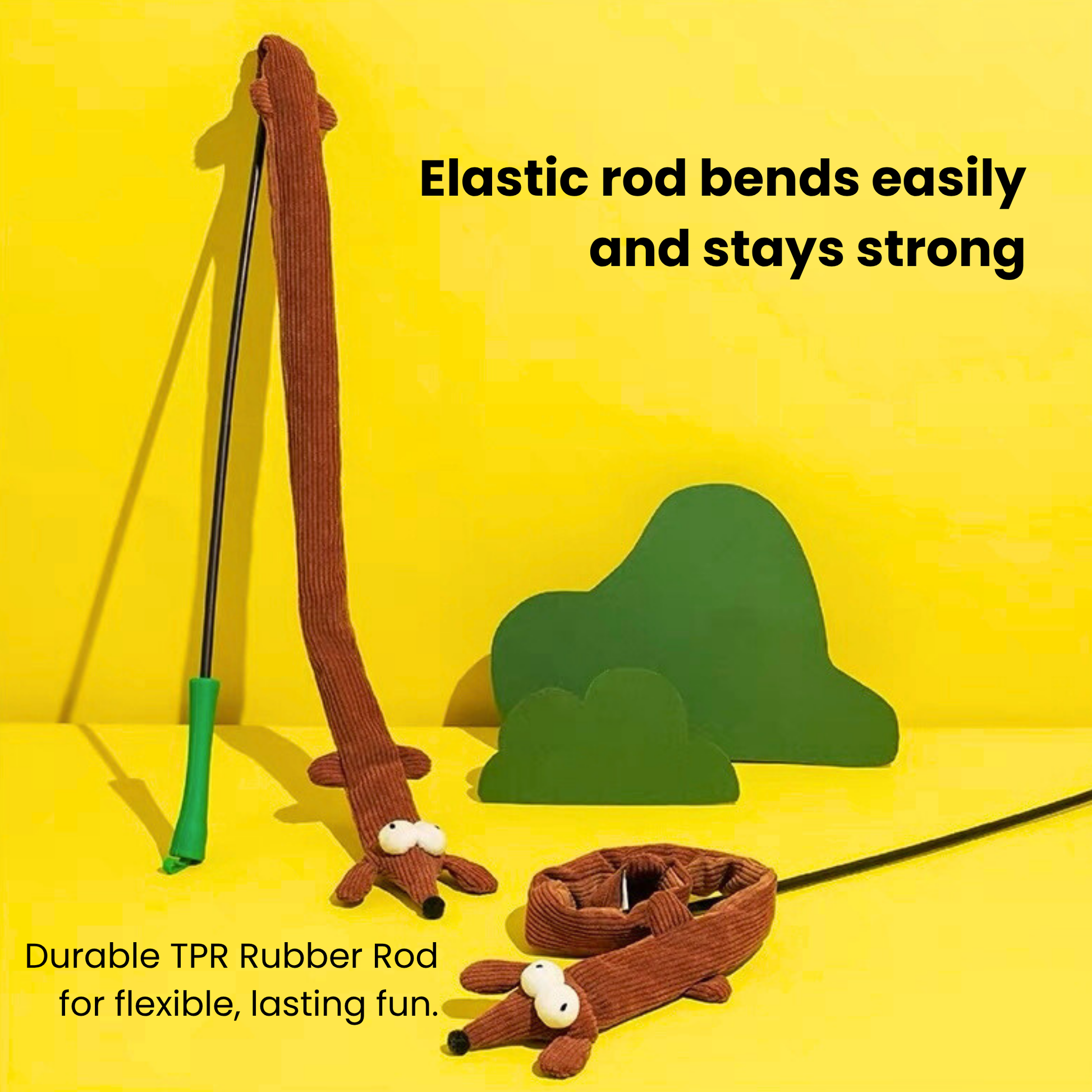 zeze Dachshund Dog Teaser Wand for Cats-Fussy Cat