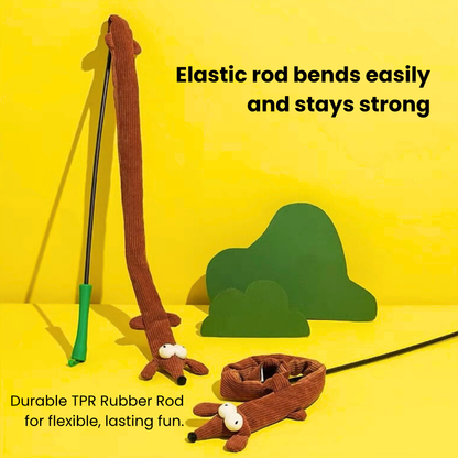 zeze Dachshund Dog Teaser Wand for Cats-Fussy Cat