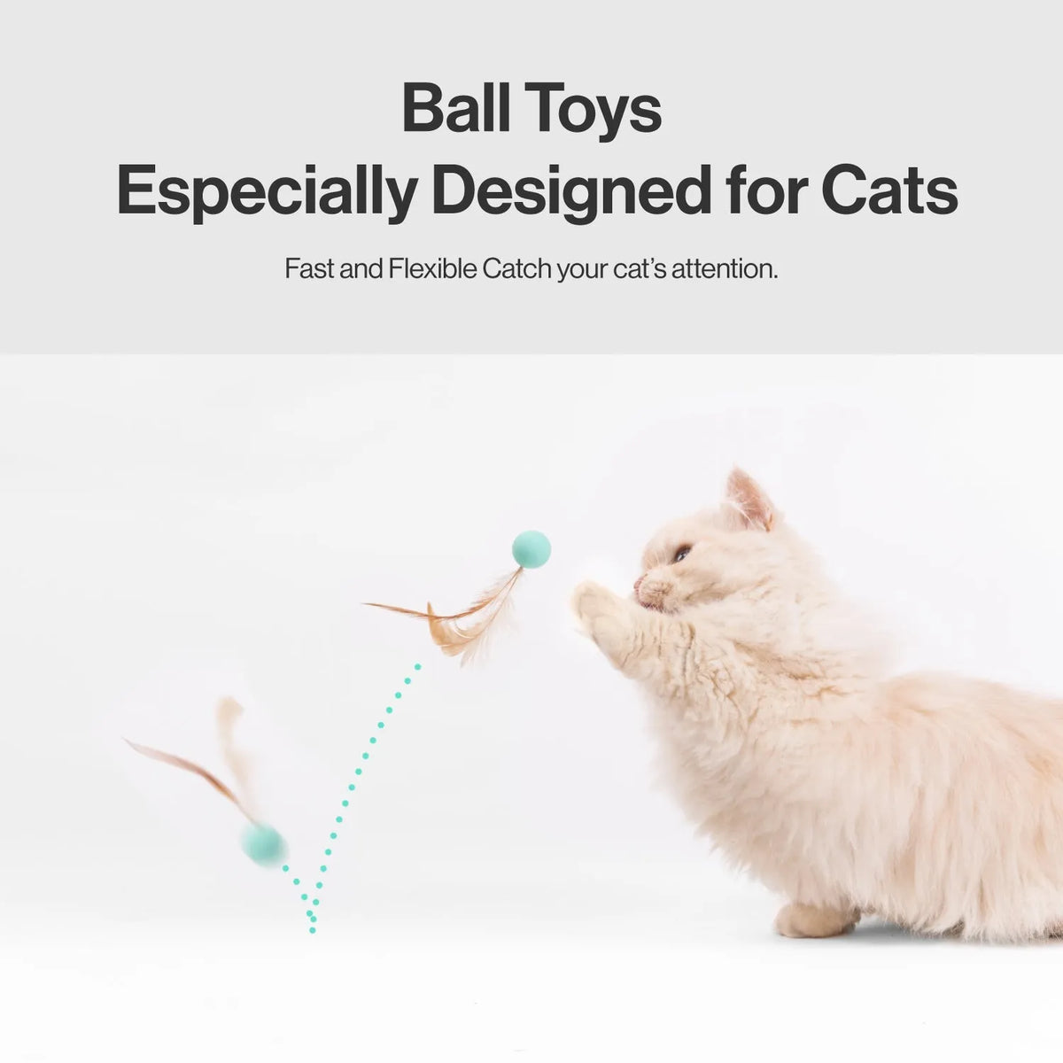 Pidan Interactive Cat Toy Balls with Feathers – 3 Pack