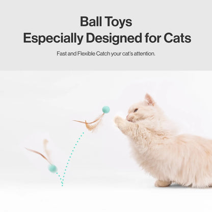 Pidan Interactive Cat Toy Balls with Feathers – 3 Pack