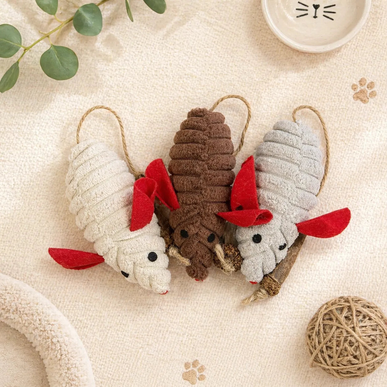 Catnip Plush Mouse Toy with Silvervine Stick for Cats | Interactive Kick & Chew Toy-Fussy Cat