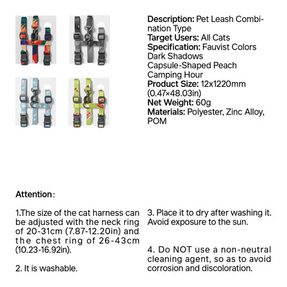 pidan Cat Harness and Lead Set | Escape Proof | 120cm Leash-Fussy Cat