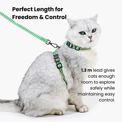 zeze Plaid Cat Harness & Leash Set-Fussy Cat