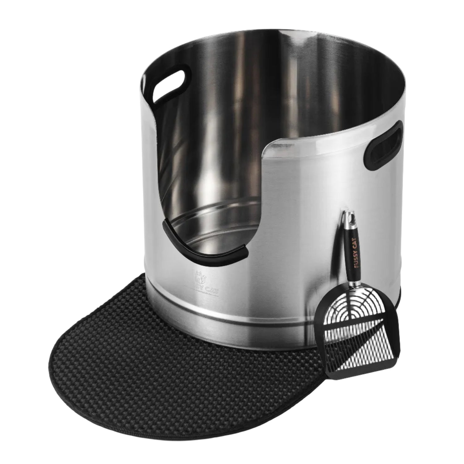 Fussy Cat - The Tall Litter Box, 64 Litres. With Litter Mat & Scoop.