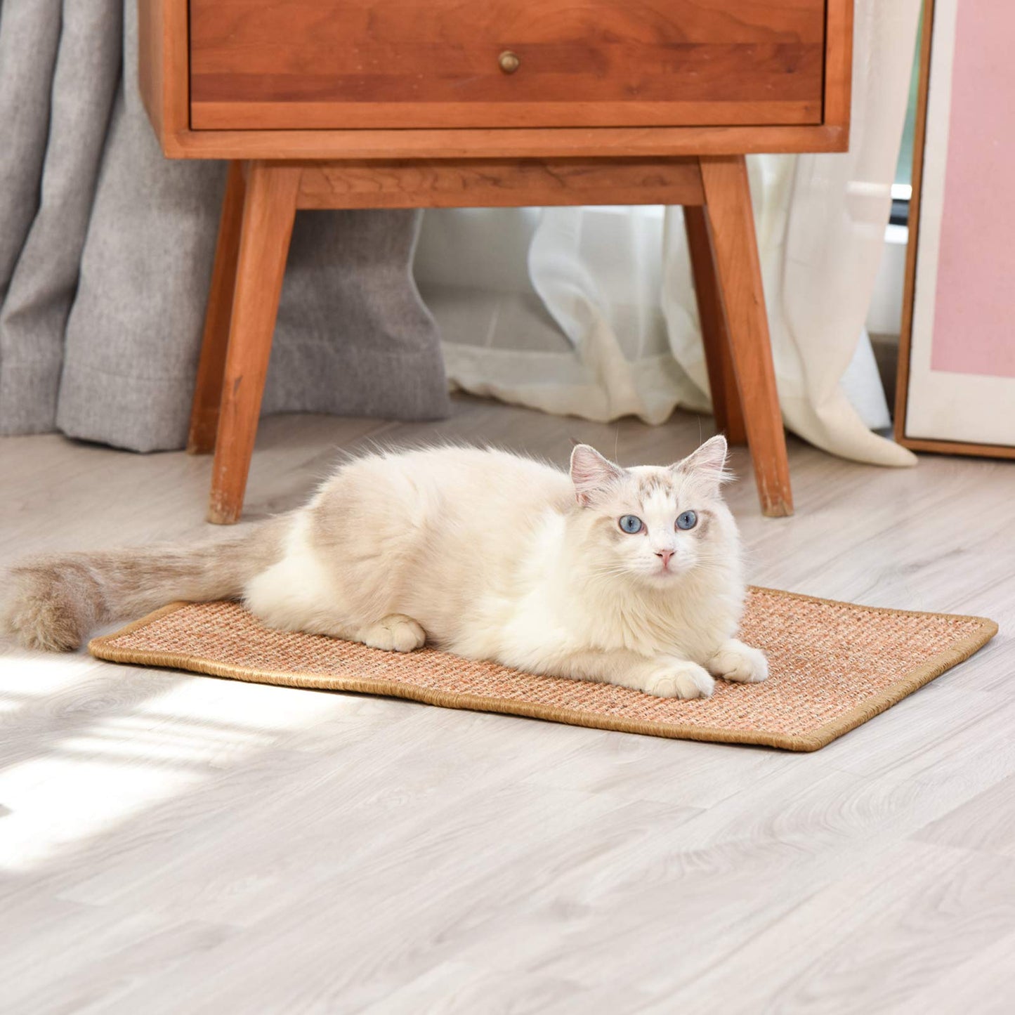 Fukumaru Natural Sisal Cat Scratching Mat, Medium 60 x 40 cm-Fussy Cat