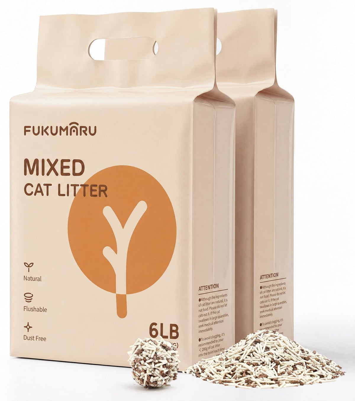 Fukumaru Applewood Tofu Cat Litter – Fast-Clumping & Low-Dust