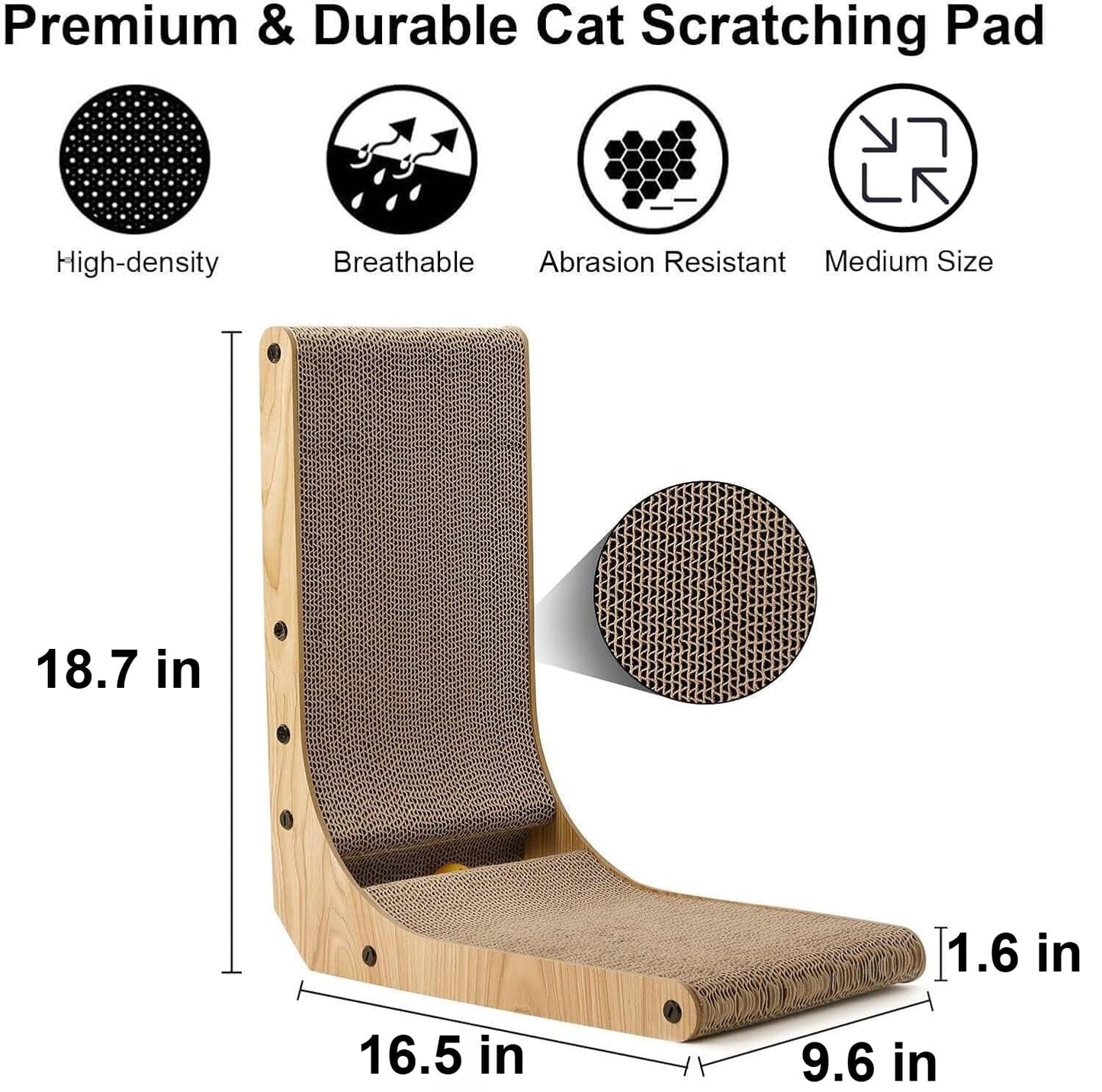 Fukumaru L-Shaped Cat Scratcher, Small-Fussy Cat