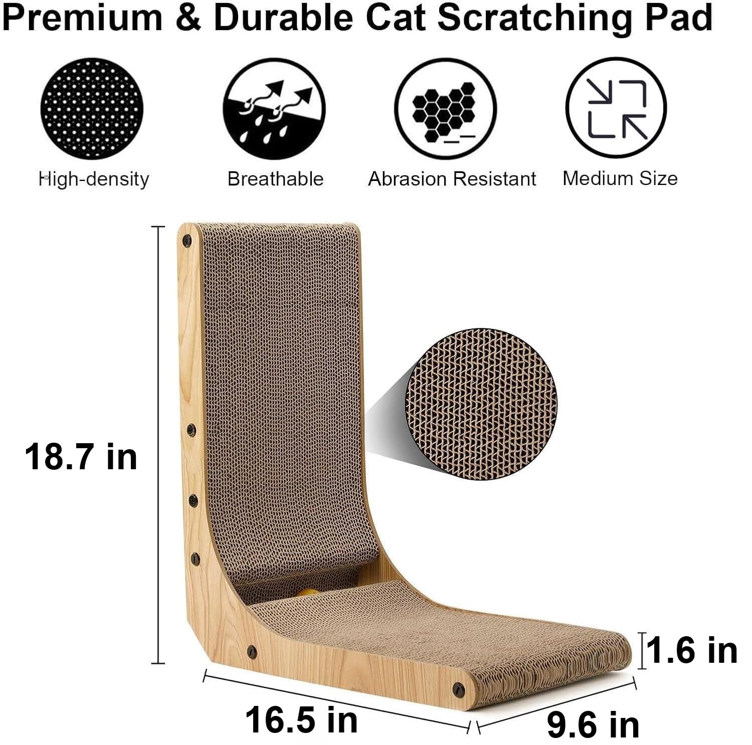 Fukumaru L-Shaped Cat Scratcher, Small-Fussy Cat