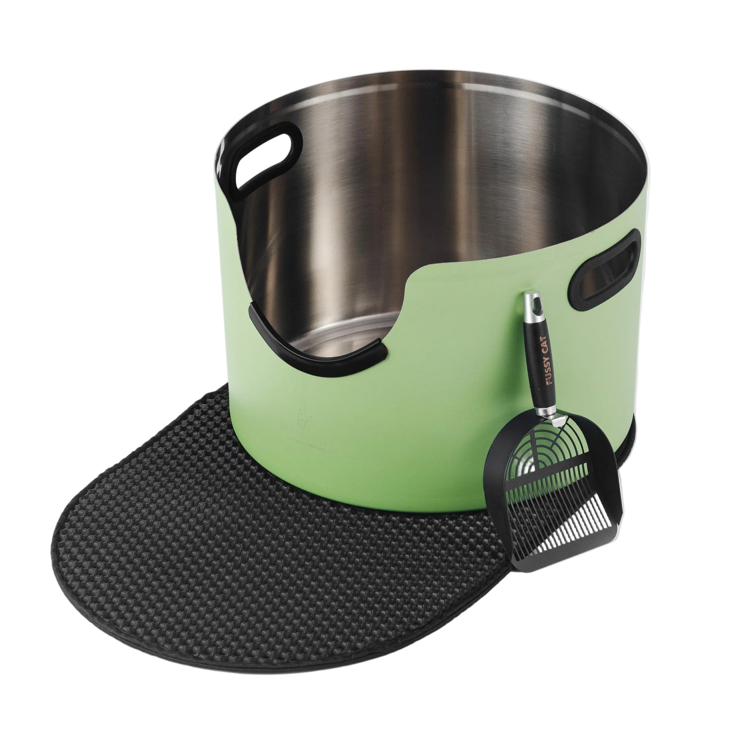 Fussy Cat - The Green Litter Box, 48 Litres. With Litter Mat & Scoop.