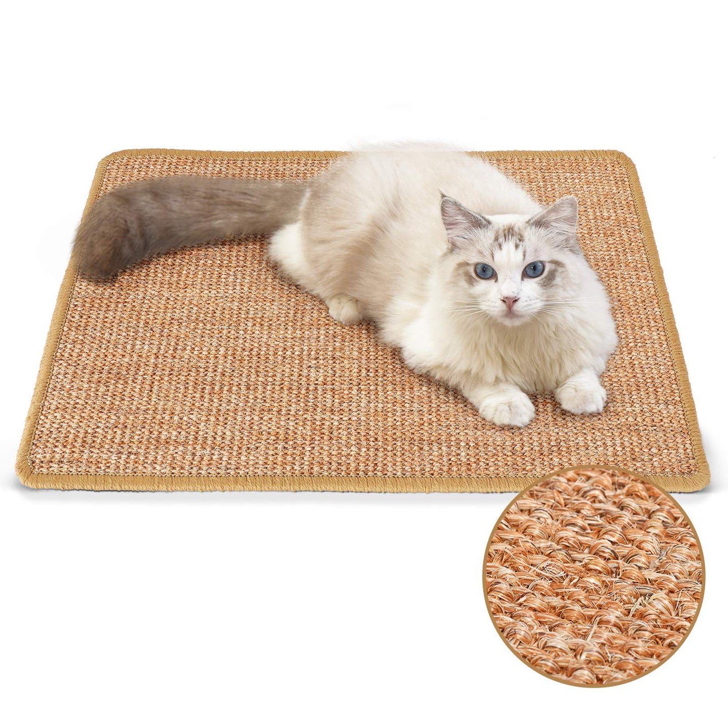 Fukumaru Natural Sisal Cat Scratching Mat, Medium 60 x 40 cm-Fussy Cat