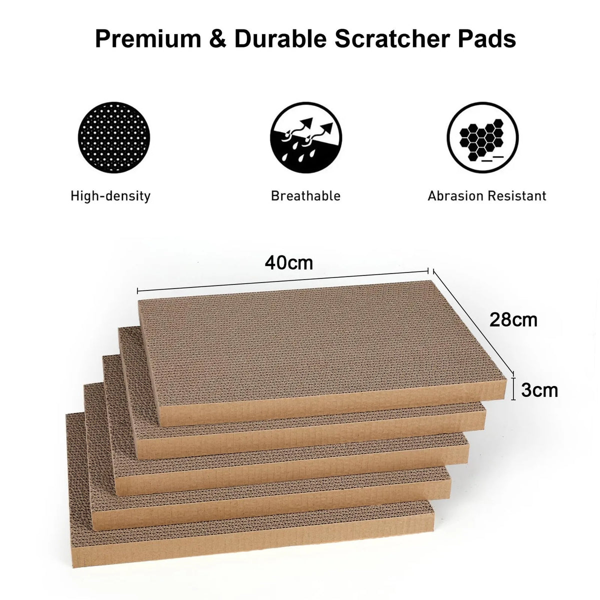 Fukumaru Cat Scratcher Box with 5 Reversible Cardboard Refill Pads — 2-in-1 Scratch Pad & Lounger (40 x 28 cm) (Copy)-Fussy Cat