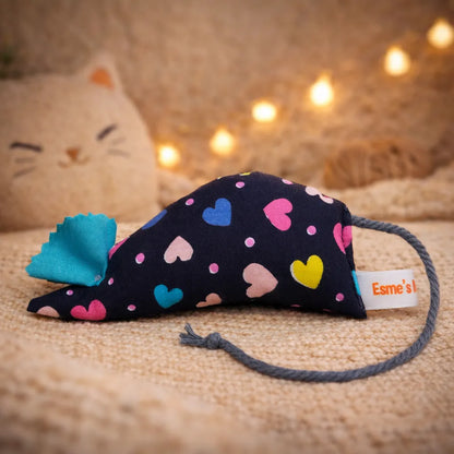 Handmade Organic Catnip Mouse Toy – 100% Natural Cat Toy with Rope Tail – Interactive Kitten & Cat Play Toy-Fussy Cat