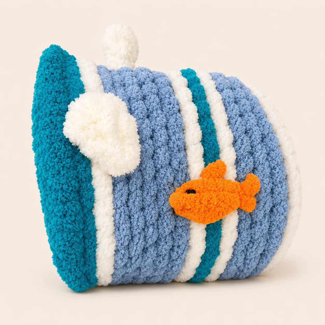Luxury Handmade Chunky Knit Cat Cave Bed with Pom-Pom Toy-Fussy Cat