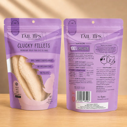 Clucky Filets - 100% Freeze-Dried Chicken Breast Treats | Pure & Natural | 4pcs pack-Fussy Cat