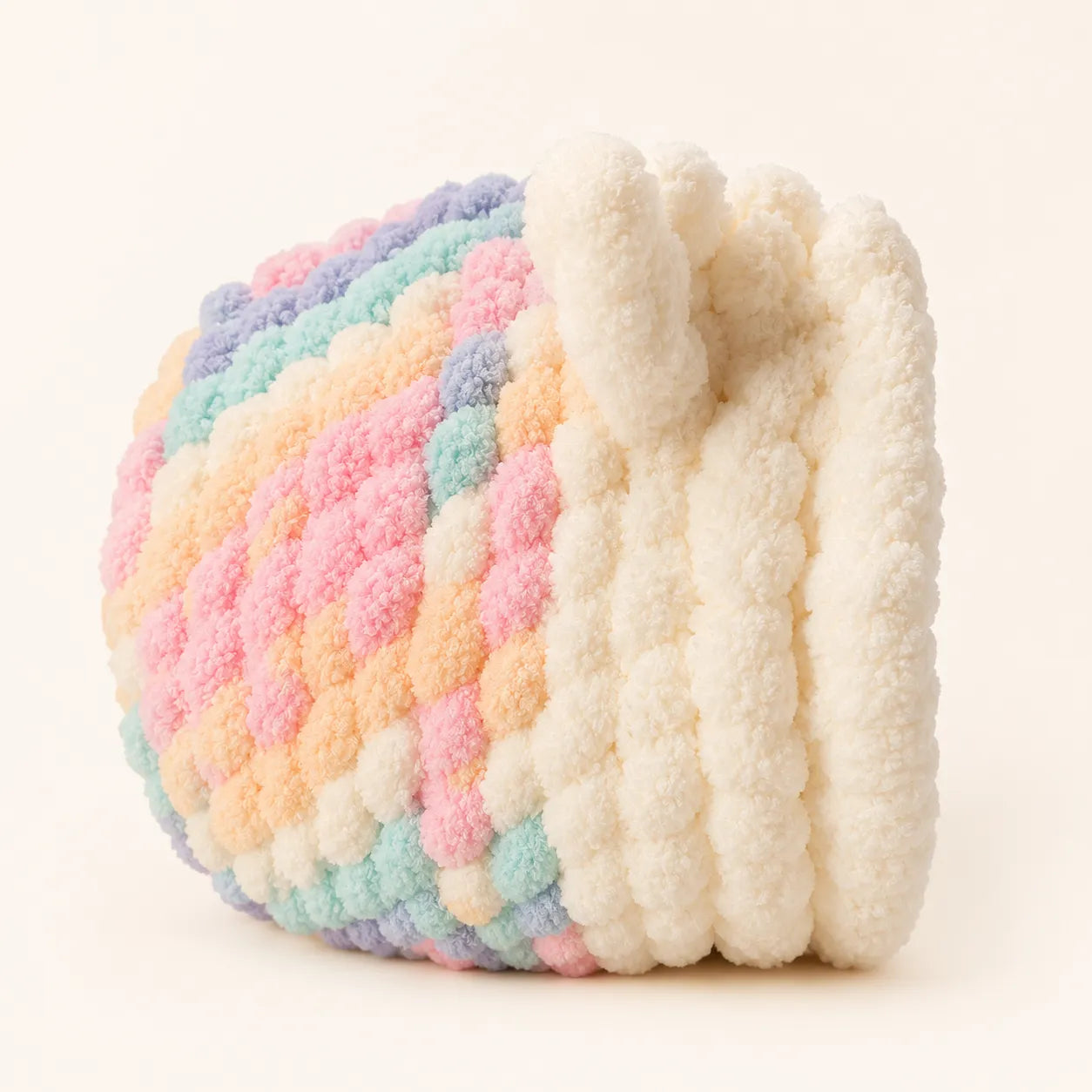 Luxury Handmade Chunky Knit Cat Cave Bed with Pom-Pom Toy-Fussy Cat
