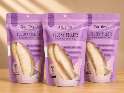 Clucky Filets - 100% Freeze-Dried Chicken Breast Treats | Pure & Natural | 4pcs pack