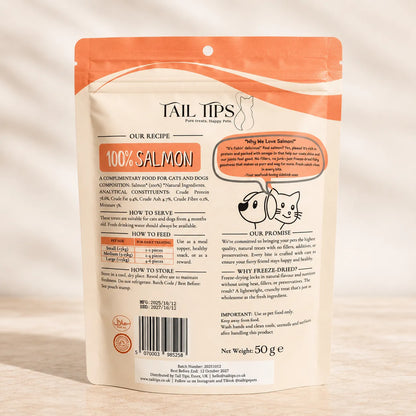 Salmon Swoon - 100% Freeze-Dried Salmon Treats | Pure & Natural | 50g pack-Fussy Cat