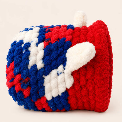 Luxury Handmade Chunky Knit Cat Cave Bed with Pom-Pom Toy-Fussy Cat