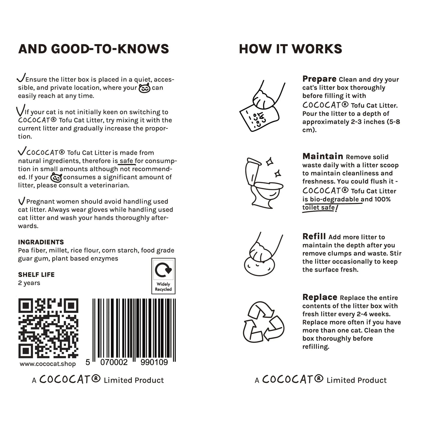 Cococat Tofu 100% Plant-based Cat Litter - Biodegradable & Flushable-Fussy Cat